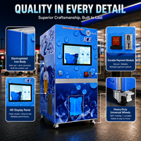 Máquina Expendedora de Hielo Automática, Máquina de Hielo de Autoservicio 24 Horas con Sistema de Embolsado para Gasolineras y Negocios de Playa