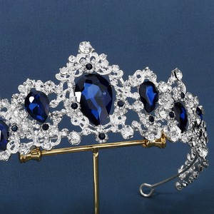 Diadema <span class=keywords><strong>de</strong></span> Cristal <span class=keywords><strong>de</strong></span> Lujo con Coronas <span class=keywords><strong>de</strong></span> Aleación Coloridas y Pedrería, Corona Nupcial para Boda, Tiara <span class=keywords><strong>de</strong></span> Princesa Hecha a Mano, Venta al por Mayor - Product Image 3