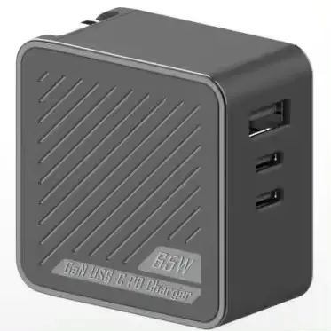 Carregador GaN ultra rápido de alta qualidade 65 W PD, adequado para laptop USB-C USB-A adaptador de energia do telefone móvel, mais vendido