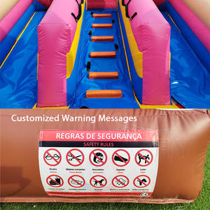 Grand toboggan gonflable rose pour aire de jeux, château gonflable à sauter, Candy Land, toboggan gonflable à double voie pour enfants - Product Image 3