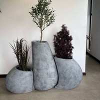 Pot de fleurs en fibre de verre durable de grande taille, style classique pour l'extérieur et l'intérieur, Macetas Grandes Para Exterior