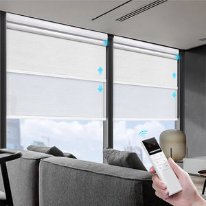 التلقائي التعتيم محرك مزدوج الأسطوانة ظلال جهاز التحكم عن بعد الكهربائية بمحركات مزدوجة الذكية ليلا ونهارا - Product Image 3