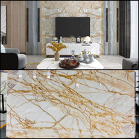 Dalle d'onyx blanc doré translucide naturelle de qualité supérieure pour comptoir de cuisine Design rétro-éclairé intérieur panneau mural carreaux de sol d'escalier