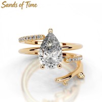 Bague d'accentuation classique en argent massif S925 avec moissanite taille ovale et monture couronne, fabrication ODM personnalisée pour femmes
