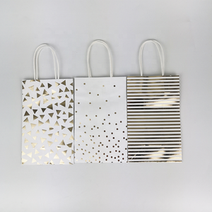 2022 New Gold Striped Hand-held Kraft <strong>Paper</strong> <strong>Bag</strong> with <strong>Unique</strong> <strong>Design</strong> - Product Image 4