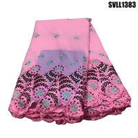 2023 Haute Qualité Dentelle Suisse Brodé Coton Africain Dentelle Sèche Tissu Coton Égyptien Tissu Dentelle Guipure Coton