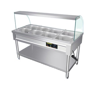 Camión de comida rápida Calentamiento Comercial Arroz Venta Cubierta de vidrio Vegetal Calefacción eléctrica Sopa Piscina Gachas Carro Cantina Puesto - Product Image 5