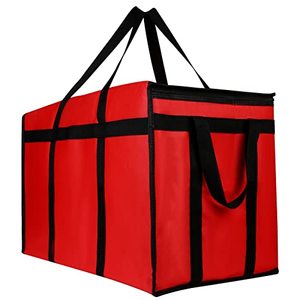 Sac isotherme à grande capacité avec fermeture éclair noire, sac d'épicerie en tissu non tissé résistant, facile à nettoyer/pliable pour conserver les aliments - Product Image 4