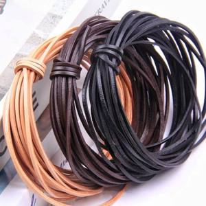 Custom Genuine Cow Leather Flat Strand <b>Thong</b> Cord DIY Bracelet Retro Style Rope <b>String</b> Accessories for Jewelry Making - Product Image 1