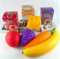 Lot de 9 jouets Squishy Géants en Forme de Fruits, en TPR à Remontée Lente, Jouet Sensoriel Anti-Stress pour Enfants, Cadeau de Fête