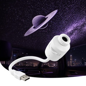 USB Star Projector Night Light for Car Roof and Bedroom Ceiling, Flexible Gooseneck <strong>Galaxy</strong> Moon Saturn Projector <strong>Lamp</strong> - Product Image 1