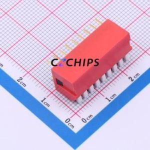 SMQP-09R-TP DIP Switch Switch ( Type: Piano Key )( Number of Switch Sections: 9-Bit )( Lead Spacing: 2.54mm ) - Product Image 2