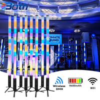 Projecteurs LED sans fil à 360 degrés en acier inoxydable rechargeables, étanches IP65, RGBWA 5 en 1, contrôle par application