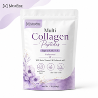 Poudre de peptides de collagène multi-sources à marque privée OEM, supplément protéiné beauté et nutrition, 1 lb (454 g)