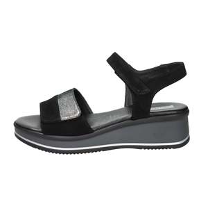 Sandalo con Zeppa Space Moda da Donna Nero 12422, Stile Estivo Comodo con Piattaforma - Product Image 1