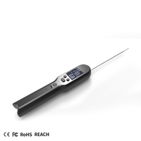 Termometer Makanan Instan Lipat Digital Tahan Air IPX7, Termometer Makanan dengan Alarm Berbunyi, Baterai Isi Ulang USB