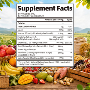 Meilleures ventes : Gouttes liquides de complexe B-12 avec folate pour l'énergie et la vitalité, un métabolisme sain et la santé psychologique - Product Image 2