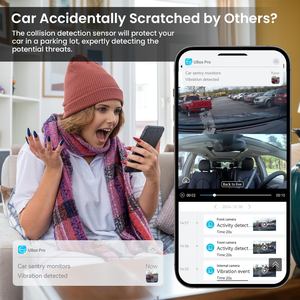 Telecamera di sicurezza 4G LTE per auto Dash <span class=keywords><strong>Cam</strong></span> anteriore all'interno remoto avviso istantaneo Live-View tramite UBox Pro App Cloud Storage IR visione notturna - Product Image 2