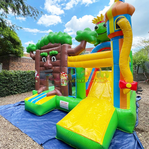 Castillo inflable comercial con tobogán, diseño de bosque de hadas. - Product Image 3