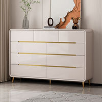 Commode haute personnalisable OEM, finition blanche moderne, 5+ tiroirs, certifiée CE, en bois, pour chambre d'appartement, écologique