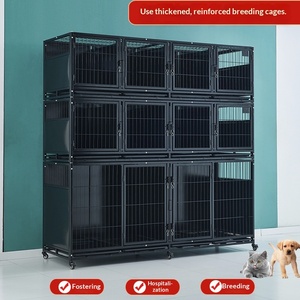 Cage d'élevage et d'hospitalisation pour chats et chiens à deux ou trois étages, pour cliniques vétérinaires et crèches, avec structure en tuyaux galvanisés - Product Image 5