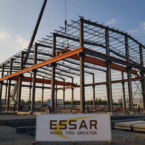 Structure en acier préfabriquée ESSAR à prix d'usine, entrepôt en structure métallique préfabriquée avec soudure professionnelle - Product Image 1