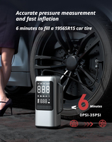 4 in 1 Portable Car Jump Starter with Air Compressor, 150PSI Tire Inflator, Handheld Vacuum Cleaner, 14.8V LED Light, EVA Case