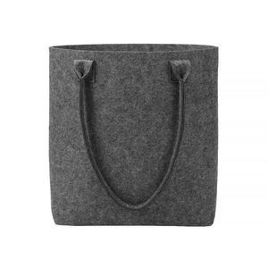 Sac fourre-tout en feutre PET gris de grande capacité, réutilisable, personnalisé, à la mode, pour une utilisation promotionnelle traditionnelle, en gros - Product Image 1