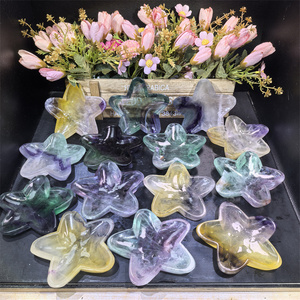 Cristal de guérison naturel, sculpture artisanale d'animaux (ours, éléphant), pierre de paume en forme de cœur Amgel, bol étoilé, ange en fluorite de forme libre, pour cadeau - Product Image 2