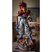 Vente en gros de figurines d'anime japonaises en fibre de verre personnalisées, statue 1/1, figurine Dragon Ball, statue Goku, sculpture en résine rouge Goku WuKong Vegeta