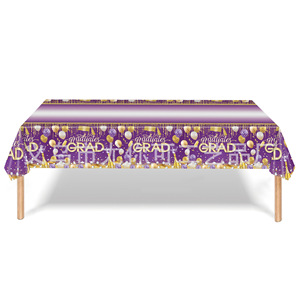 Graduation Party Tableware Set Purple Gold Theme Plates Napkins <b>Tablecloth</b> 40-60 Pcs Disposable Graduation Decorations - Product Image 2