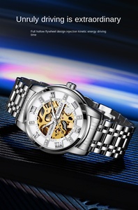 El último reloj mecánico de negocios de moda, banda de acero totalmente automática, reloj de marca de tendencia de moda luminoso resistente al agua para hombres - Product Image 2