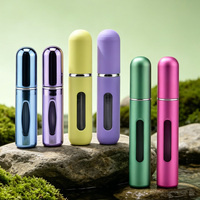 Vente en gros de flacons vaporisateurs de parfum électro-plaqués multicolores de 5 ml, 8 ml, 10 ml, flacons vides pour parfum, huile essentielle, savon pour les mains, emballage