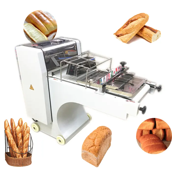 Máquina formadora de pan de alta calidad, máquina moldeadora de tostadas de pan, máquina cortadora y moldeadora de masa de baguettes francesas