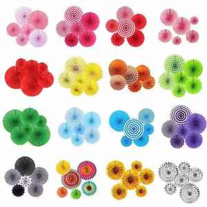 Ensemble de décorations en <span class=keywords><strong>papier</strong></span> multicolores, éventails en <span class=keywords><strong>papier</strong></span> suspendus, rosettes en <span class=keywords><strong>papier</strong></span> pour la décoration murale de fête - Product Image 6