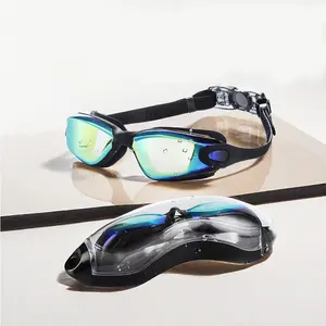 专业制造商新款电镀高清防雾小框架训练比赛游泳赛车护目镜