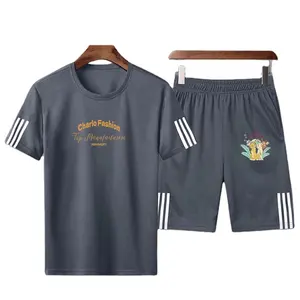 Custom Casual Sport Shorts En T-Shirt Voor Coole Jongens Heren Pak Set Top Shirt Voor Gym Mouwen Shirt Voor Mannen