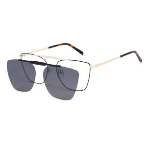 9906 2 en 1 nuevo estilo imán Clip en gafas marco tendencia gafas de sol polarizadas para hombres 2024 gafas ópticas de ordenador UV400 - Product Image 3