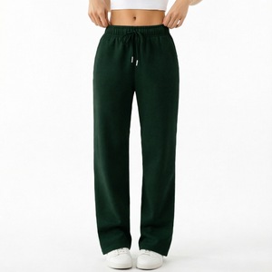 Pantalones Deportivos Casuales para Mujer, de Pierna Ancha, con Cordón en la Cintura, Cintura Elástica, Diseño Relajado y Cómodo - Product Image 1