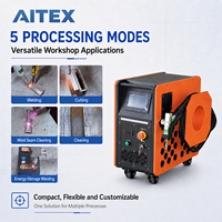Machine de soudage au laser à fibre portative refroidie par air 3000W, soudeuse au laser industrielle 5-en-1 pour le soudage, la découpe et le nettoyage AW-30
