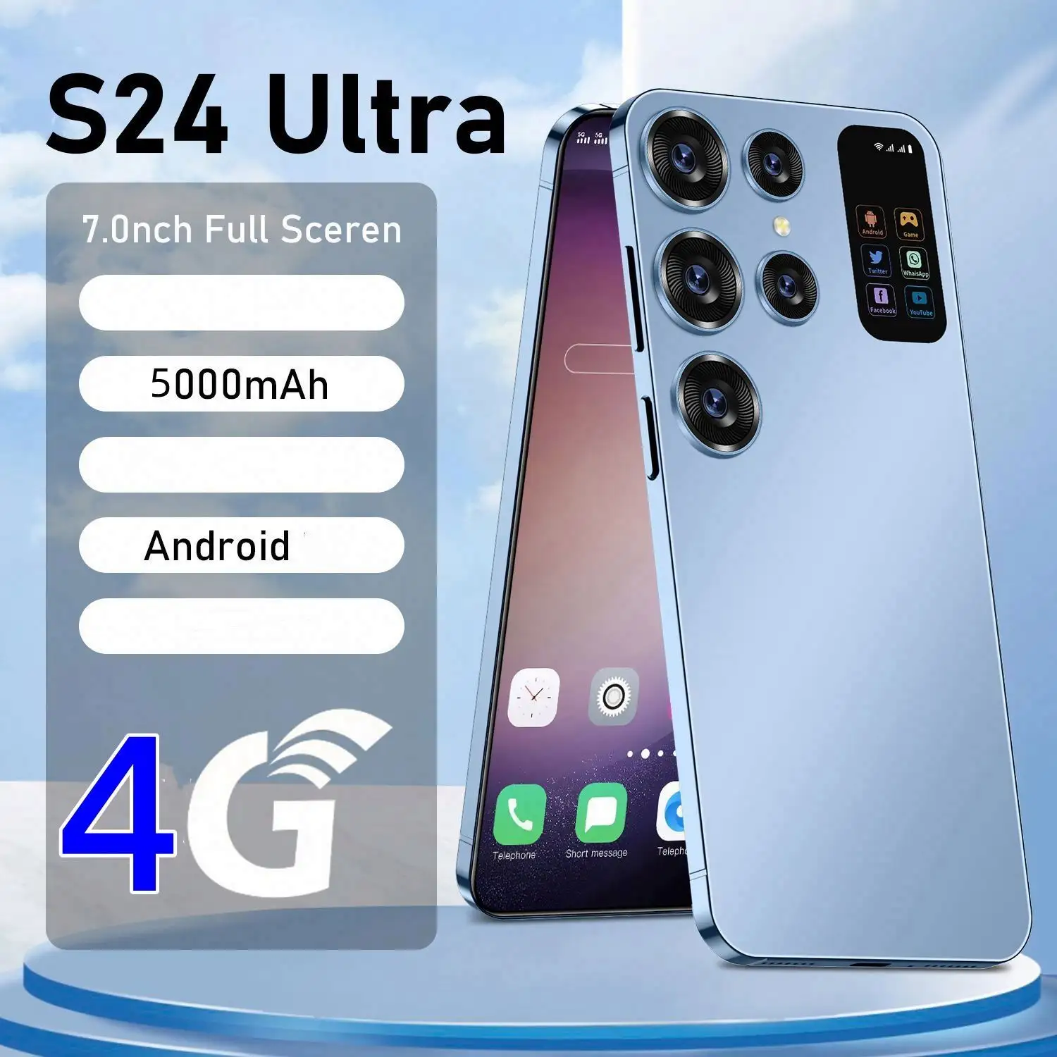 2024 Gloednieuwe Originele S24 Ultra 3G Telefoon 7.3 Fhd Inch 16Gb + 16Gbb Android Smartphone Android 12 Face Id Ontgrendeld Mobiele Telefoon