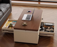 Table basse relevable 2-en-1 pour petit appartement, salon simple et moderne, multifonctionnelle pour la maison