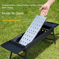 Nouveau modèle de barbecue au charbon de bois en acier inoxydable, moderne et minimaliste, portable, pliable, grande taille, détachable pour l'extérieur
