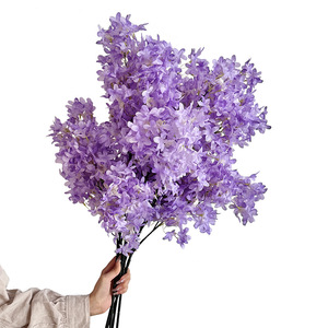 Fleurs artificielles lilas, violet clair, en soie, haute simulation, pour décoration de mariage et de maison - Product Image 5