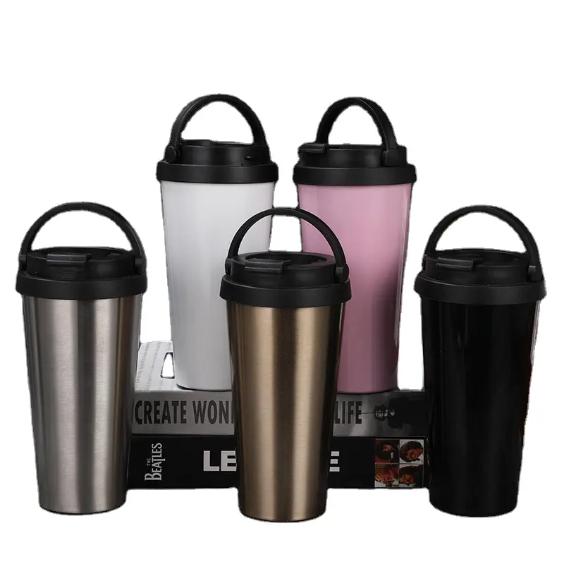 Hand-held Stainless Steel Coffee Mug Car-mounted Thermal Coffee Cup Suitable For Outdoor Sports