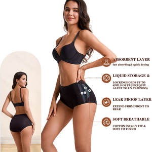 Großhandel umwelt freundliche Bambus Stoff auslaufs ichere Unterwäsche Hohe Taille Plus Size Komfortable Periode Höschen - Product Image 3