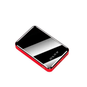 Full Screen Ultra-Thin Power Bank 10000MAH Portable Compact Mirror Digital Display Mobile Power Bank