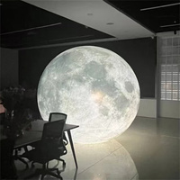 Décoration publicitaire géante Lune gonflable Planète Grand ballon lunaire gonflable avec lumière LED Souffleur d'air intégré Factory