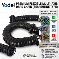 Yodel Premium, Portacables Robótico Flexible de Nylon 100% con Apertura Lateral, Diámetro Interior de 47 mm, Cadenas para Cables Robóticos