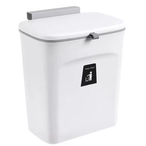 7L/9L Food Waste Bin Wall Mounted Recycle Trash Can with Lid for Kitchen Cabinet Door